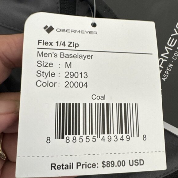 Obermeyer Men's M Flex 1/4 Zip Baselayer Knit Pullover Shirt Gray NWT - Picture 9 of 16